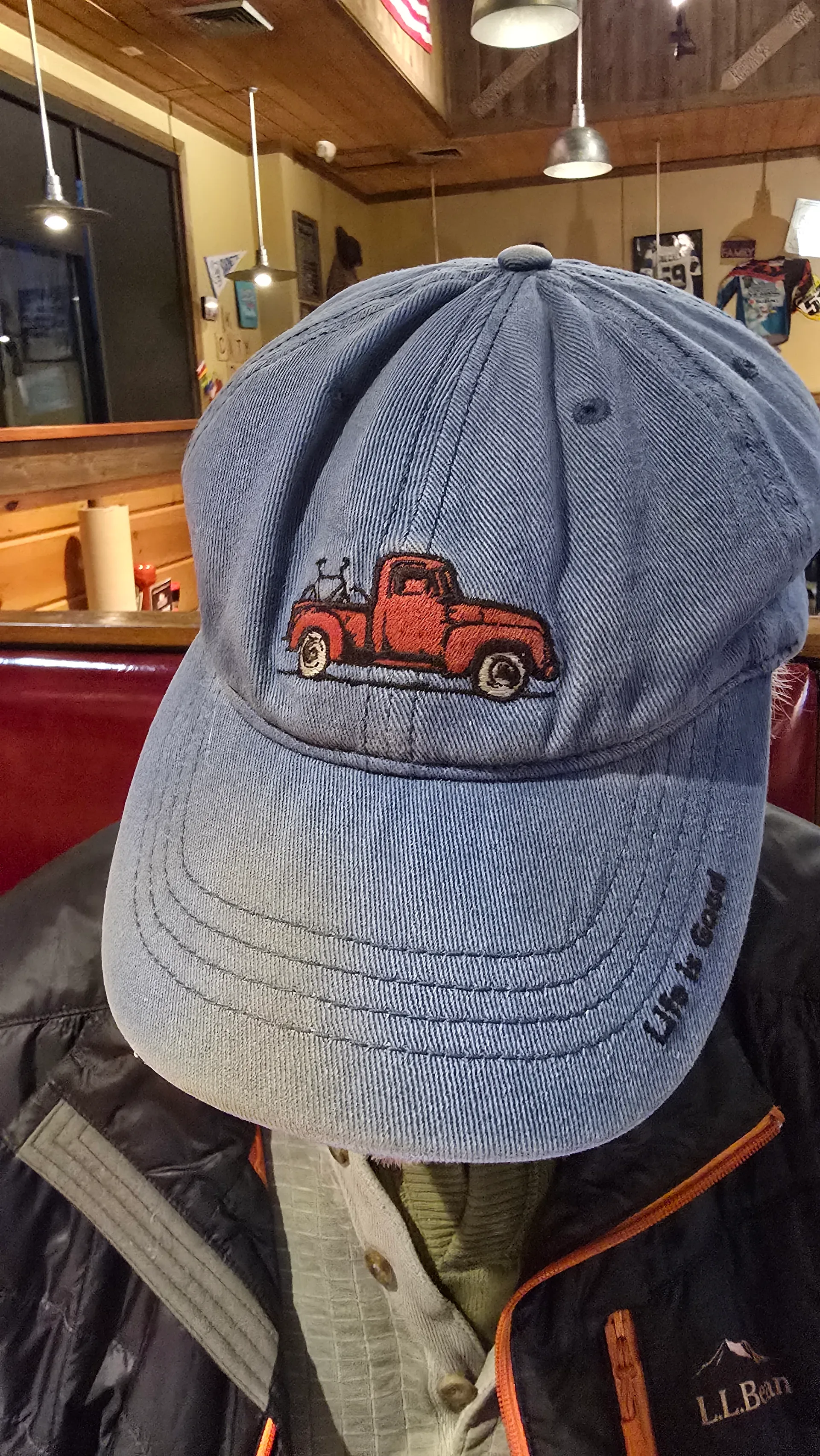 Life is Good red truck hat