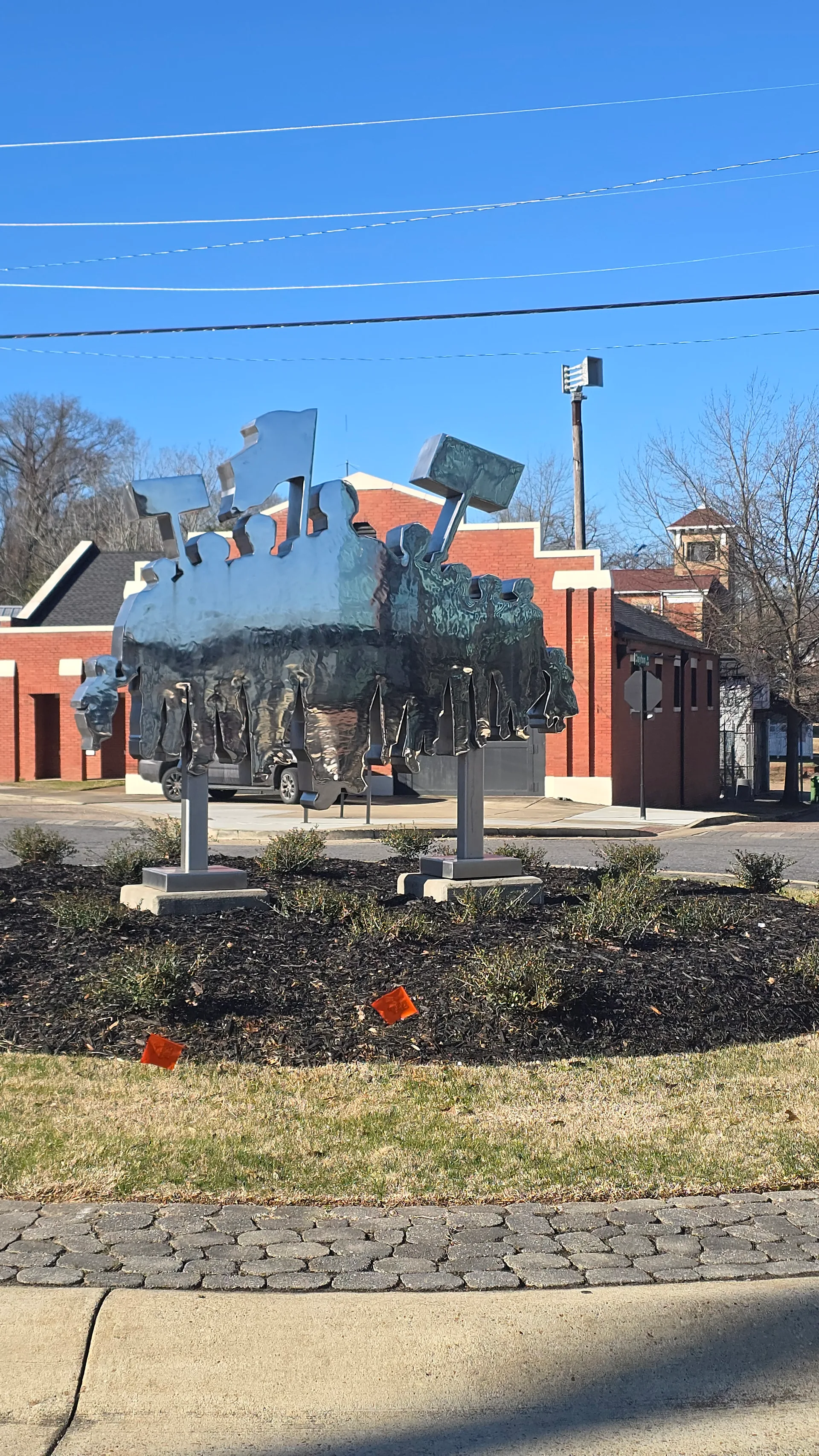 Protest sign sculpture, EJI Montgomery