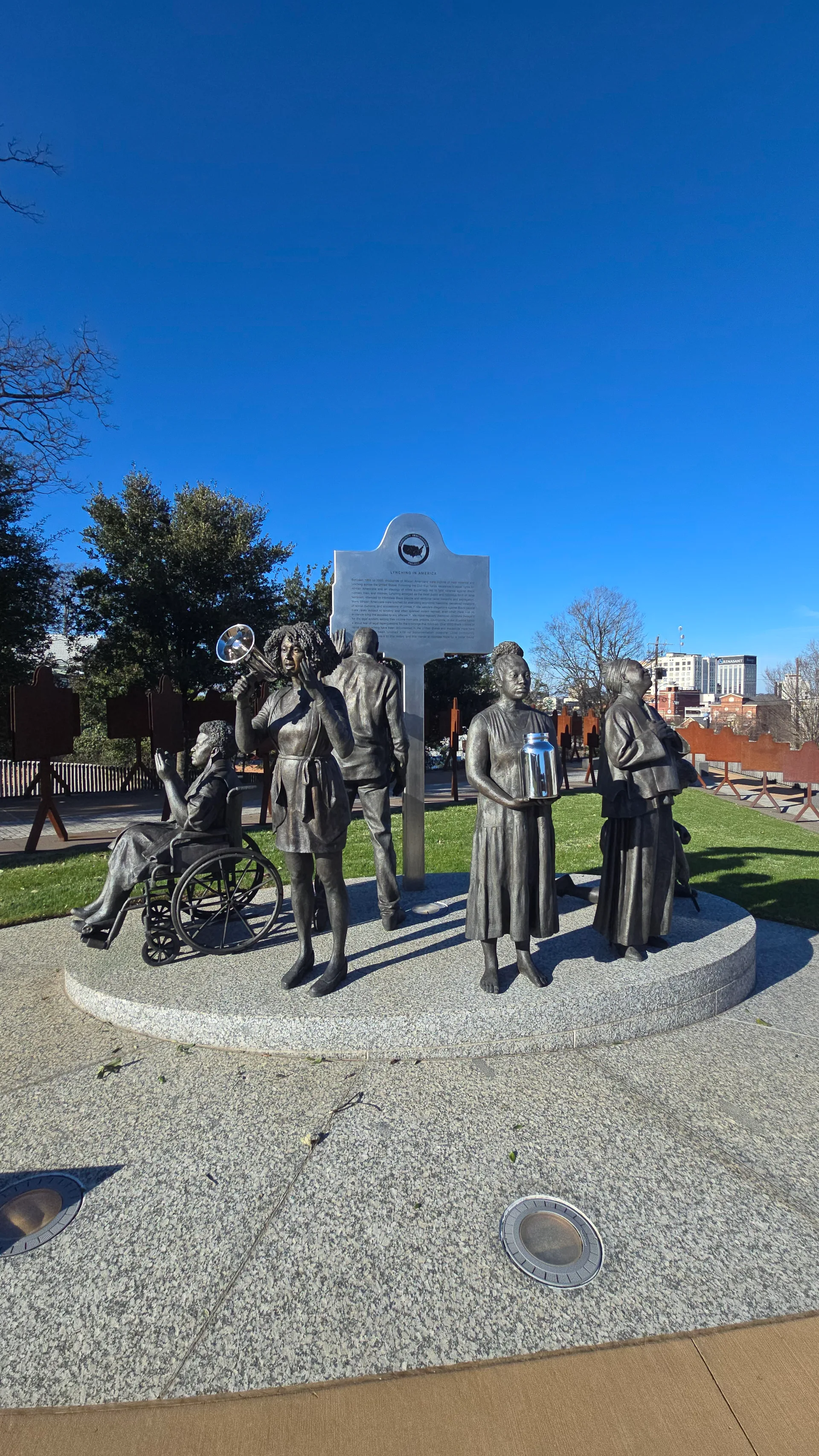 Protest imagery at the memorial