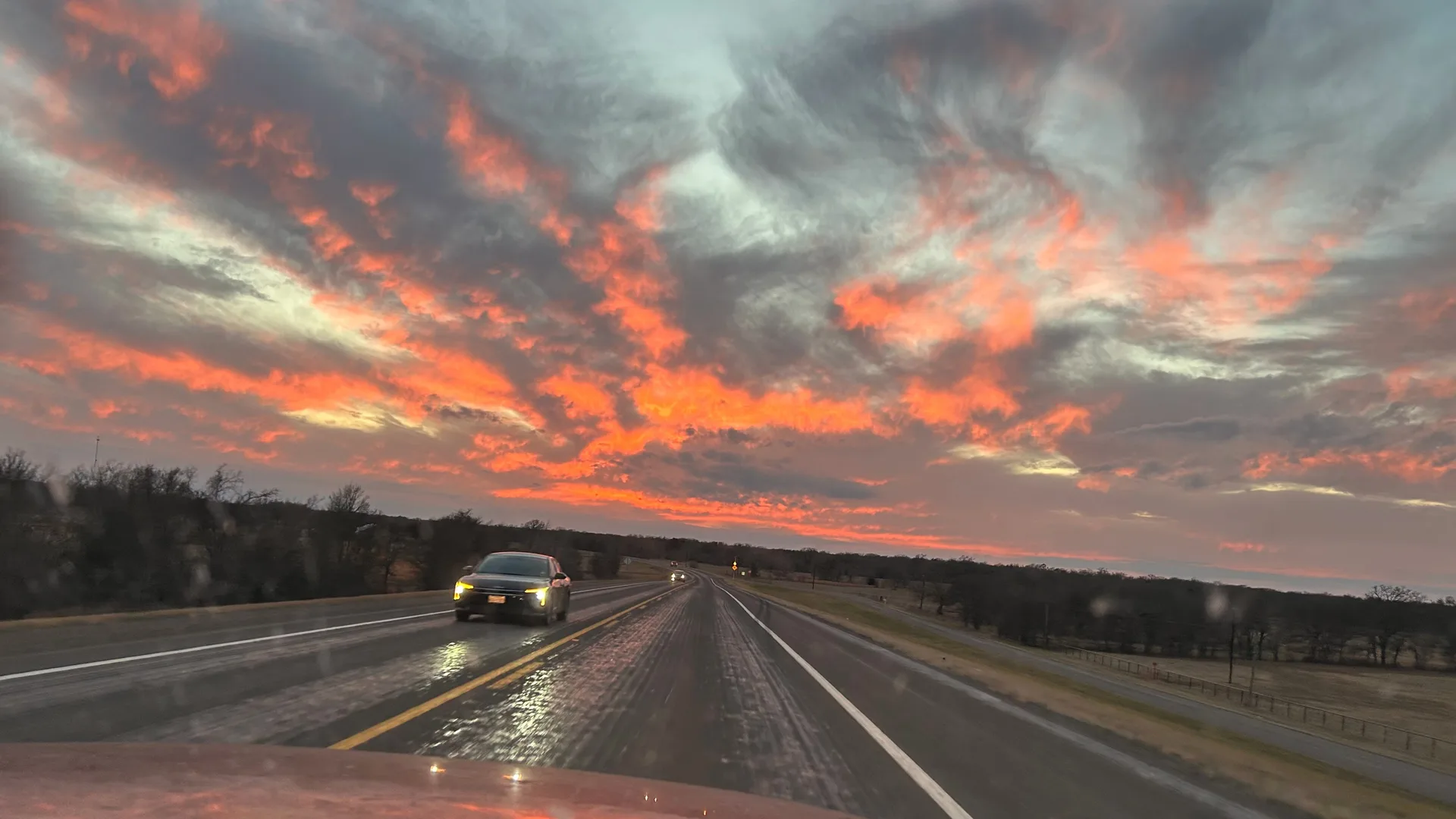 Driving into the sunset