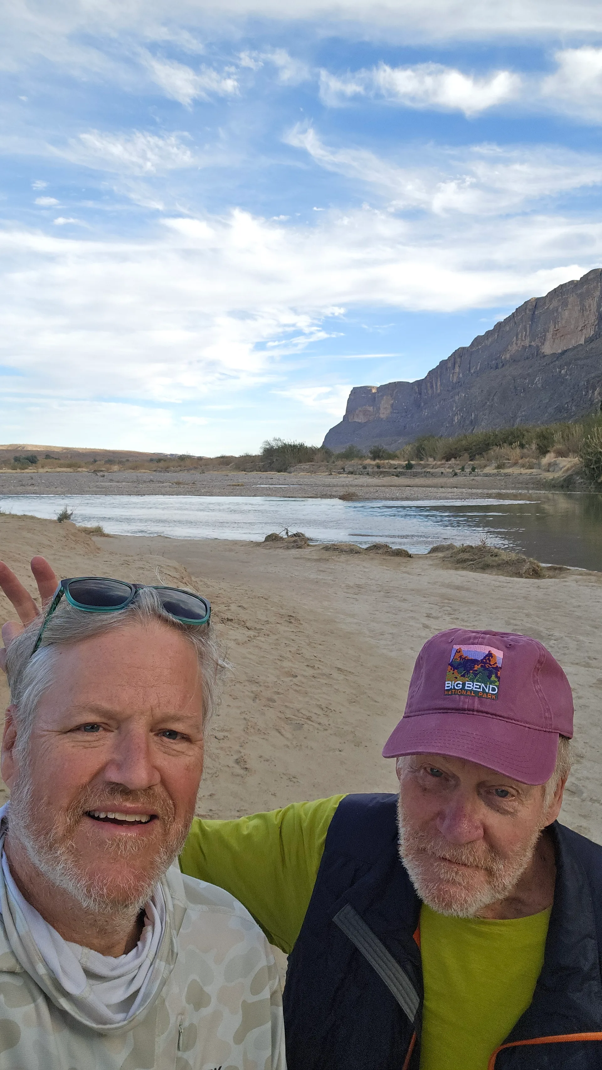 Ben and Dad with rabbit ears at Santa Elena